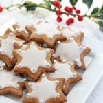 A healthier version of these delicious Christmas Gingerbread Star Cookies made with wholemeal spelt flour, coconut sugar and maple syrup | My Fussy Eater blog