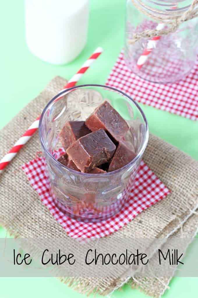 Frozen cubes of chocolate to make chocolate milk!