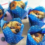 Delicious and super healthy, these gluten free Oat & Blueberry Blender Muffins are so easy to make and nutritious enough to have for breakfast! | My Fussy Eater blog