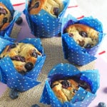 Delicious and super healthy, these gluten free Oat & Blueberry Blender Muffins are so easy to make and nutritious enough to have for breakfast! | My Fussy Eater blog