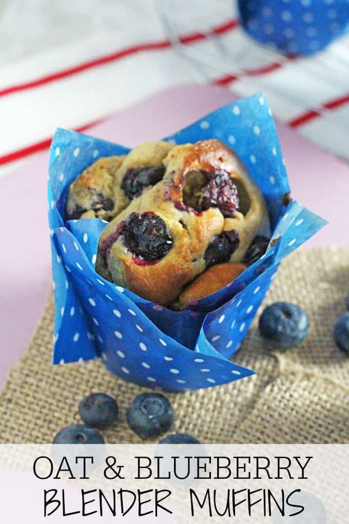 Oat & Blueberry Blender Muffins Pinterest Pin