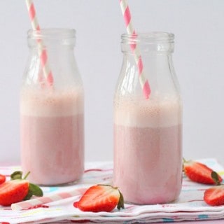 Strawberry Milk is so easy to make at home and much healthier too. The kids will love this! | My Fussy Eater blog