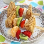 Make breakfast time a little more fun with these Breakfast Kebabs made with peanut butter on wholemeal toast and fresh fruit | My Fussy Eater blog