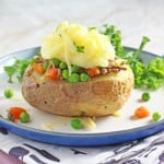 A fun teatime treat for the whole family; jacket potatoes baked in the oven and filled with a delicious shepherds pie filling | My Fussy Eater blog