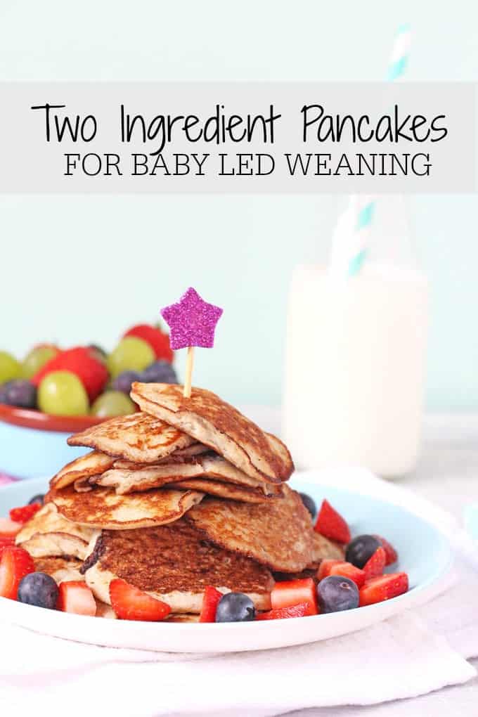 Two Ingredient Banana and Egg Pancakes. Great for baby led weaning and toddlers too! My Fussy Eater blog