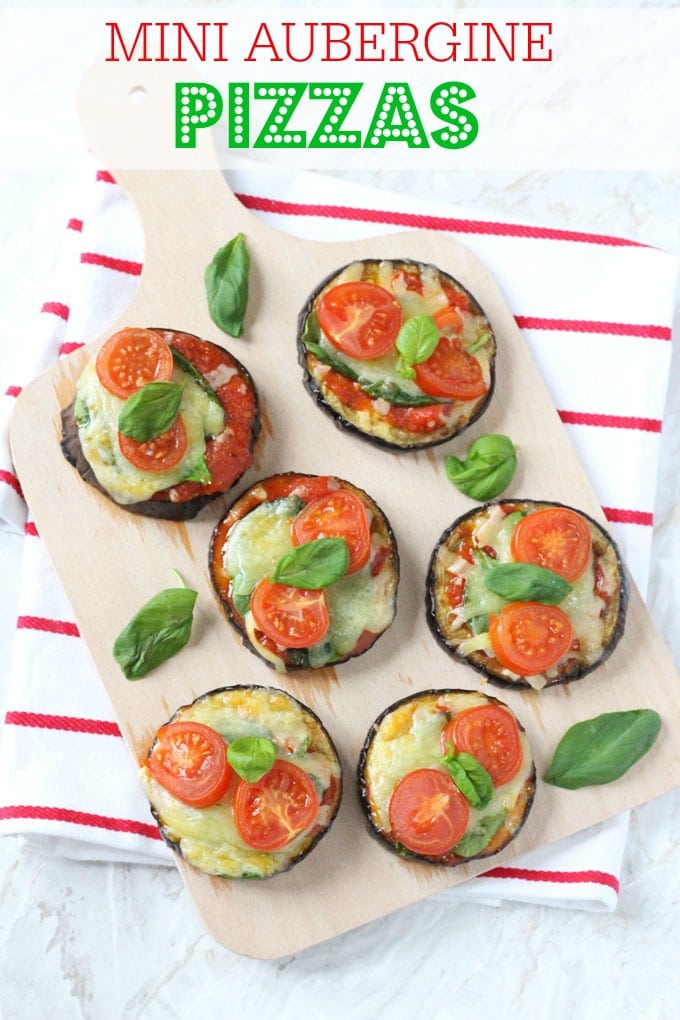 mini aubergine pizzas