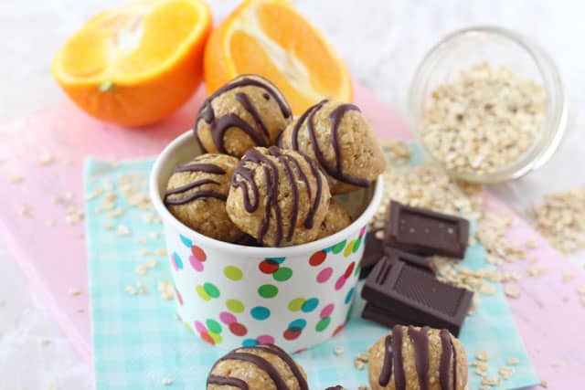 Delicious, healthy. no bake Chocolate Orange Energy Bites. A super easy gluten free snack the whole family will love!