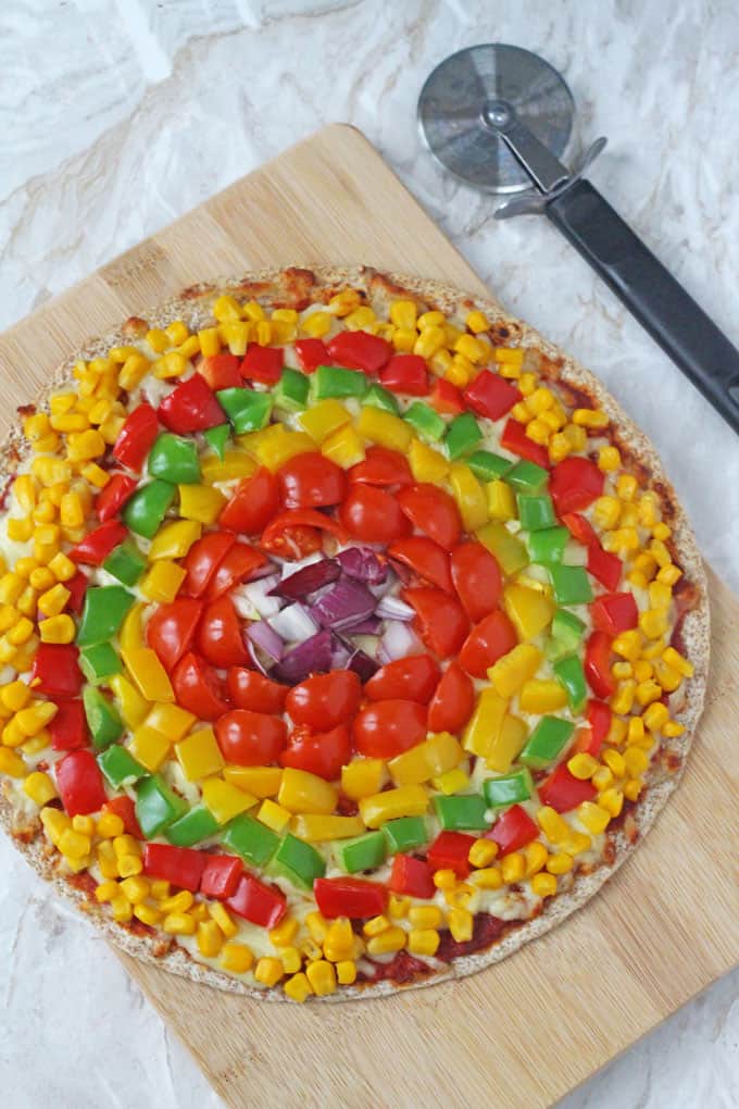 Rainbow Veggie Pizza For Kids