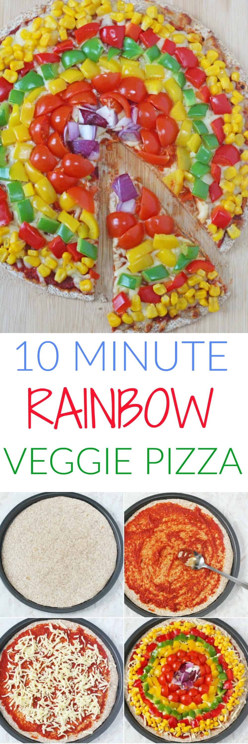 Rainbow Vegetable Tortilla Pizza Pinterest Pin