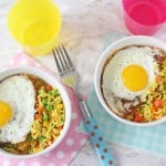 Whip up a quick and tasty meal for the kids in 5 minutes with just 3 simple ingredients with this Vegetable Rice & Egg Bowl.