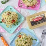 A delicious and super speedy spaghetti recipe made with Bertolli butter and with a hidden vegg