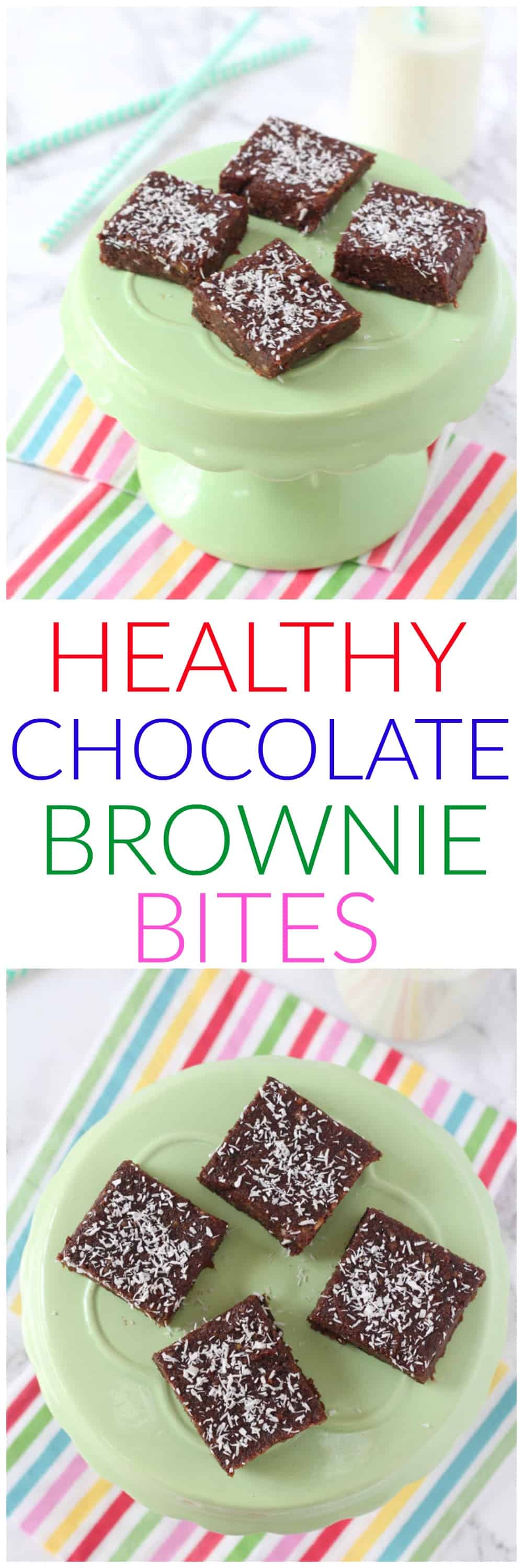 Healthy Chocolate Brownie Bites Pinterest Pin