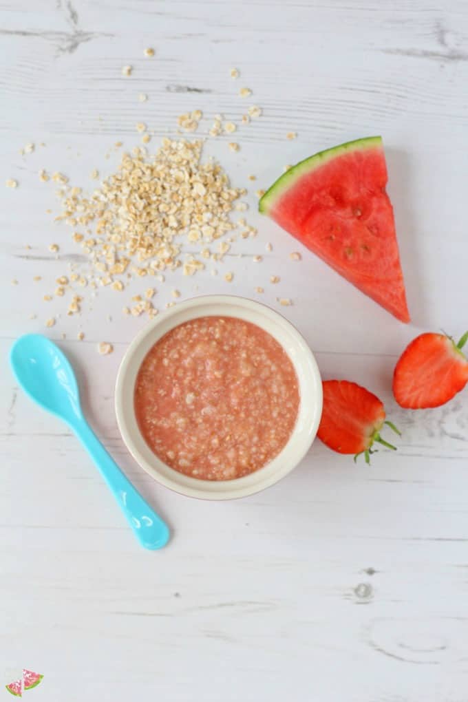 Strawberry & Watermelon Baby Porridge