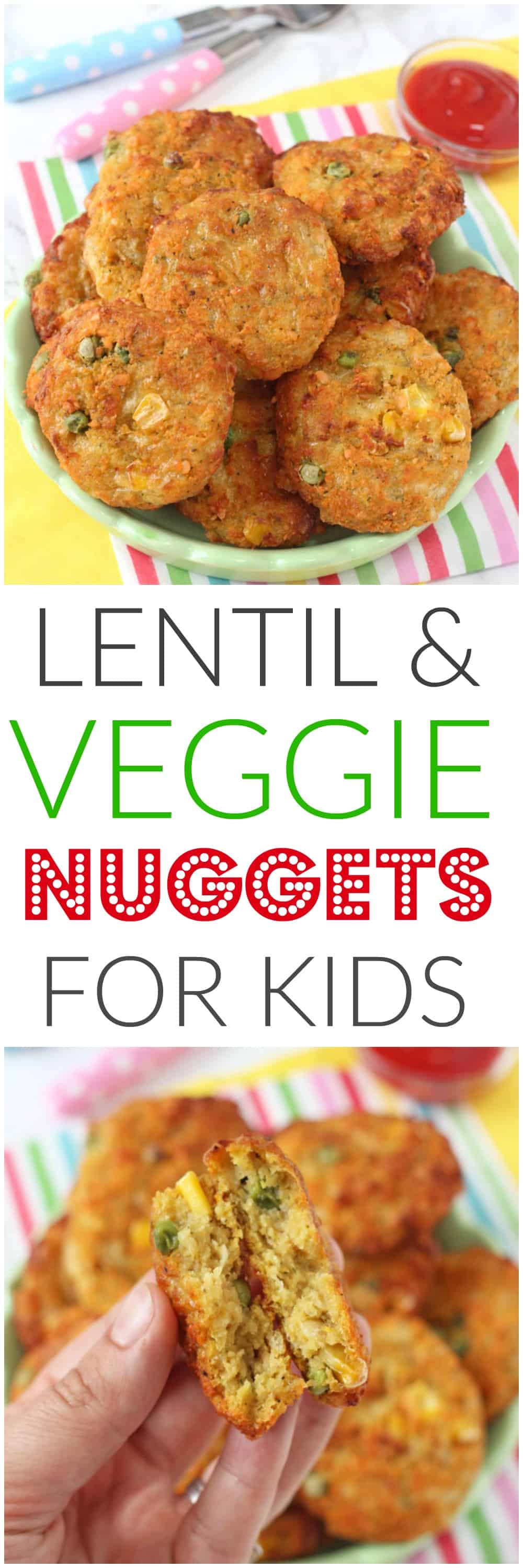 Lentil Veggie Nuggets Pinterest Pin