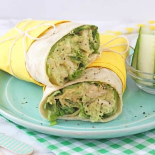 A delicious and healthy lunch time recipe; Chicken & Avocado Mayo Wrap. Perfect for kids and adults too!
