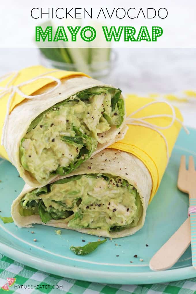 Chicken Avocado Mayo Wrap Pinterest Pin