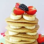 Delicious and nutritious Cottage Cheese Pancakes packed full of protein, slow releasing carbs and with no refined sugar. The perfect healthy breakfast or snack the whole family will love!
