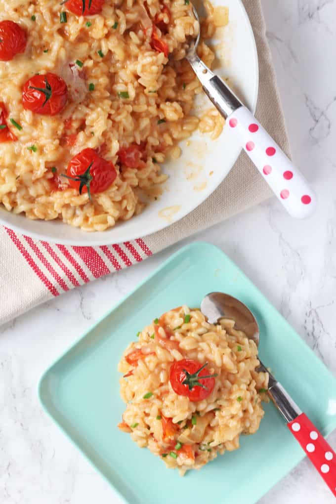 risotto served on a small plate