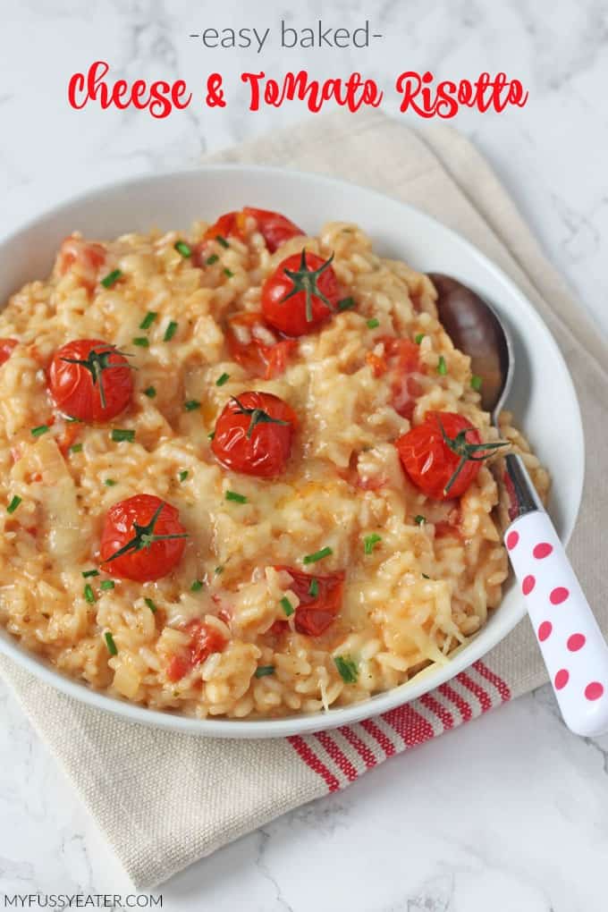 Easy Baked Cheese & Tomato Risotto Pinterest Pin
