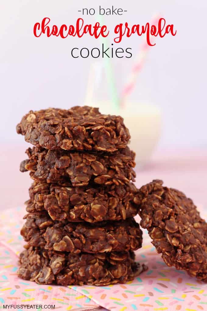 No Bake Chocolate Granola Cookies