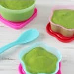 A delicious and nutritious baby food puree recipe made with spinach, avocado and cous cous