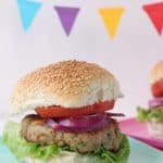 A delicious family friendly Turkey Burger packed with spinach and feta!