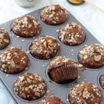 Healthy breakfast muffins packed with superfood ingredients such as manuka honey, chia seeds and flaxseed.