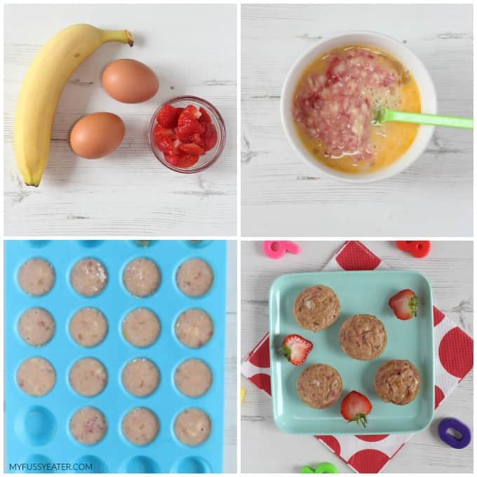 Banana & Egg Mini Muffin recipe stages