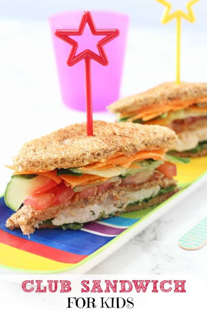 chicken, hummus and veggie sandwich for kids