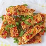 For a delicious, filling and healthy lunch try these Sweet Potato Frittata Slices. Super easy to make!