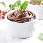 A healthy festive Chocolate Mint Mousse made with avocado and banana. It's also dairy free and refined sugar free!