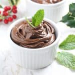 A healthy festive Chocolate Mint Mousse made with avocado and banana. It's also dairy free and refined sugar free!