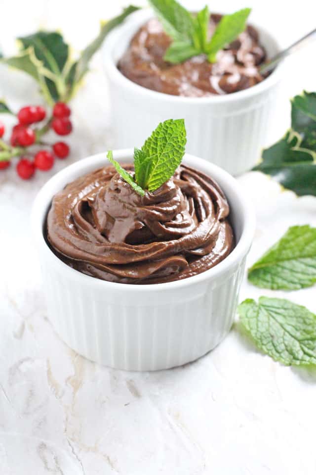 festive chocolate mint mousse