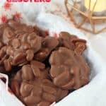 These super easy two ingredient Chocolate Peanut Clusters make the perfect last minute edible gift or snack idea this Christmas!