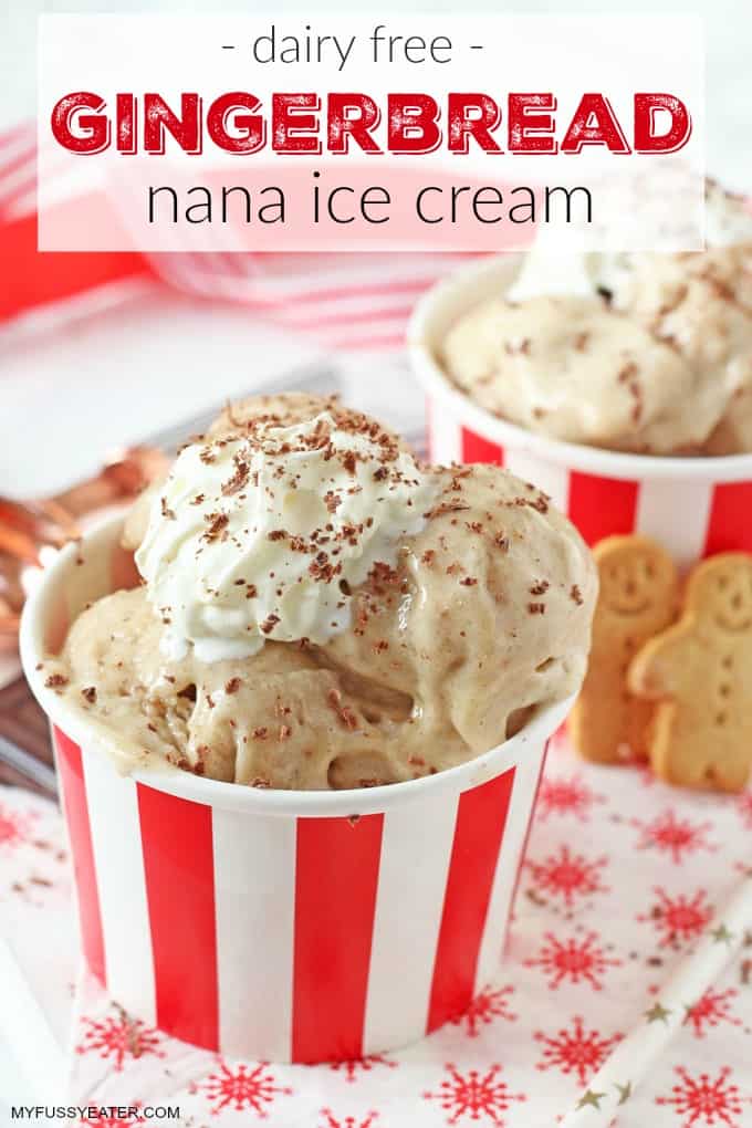 dairy, gluten and refined sugar free festive Gingerbread Ice Cream. 