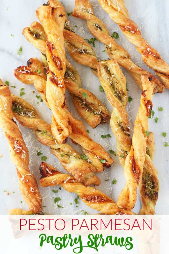 Pesto Parmesan Pastry Straws 