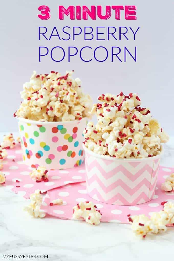 3 minute raspberry vanilla popcorn