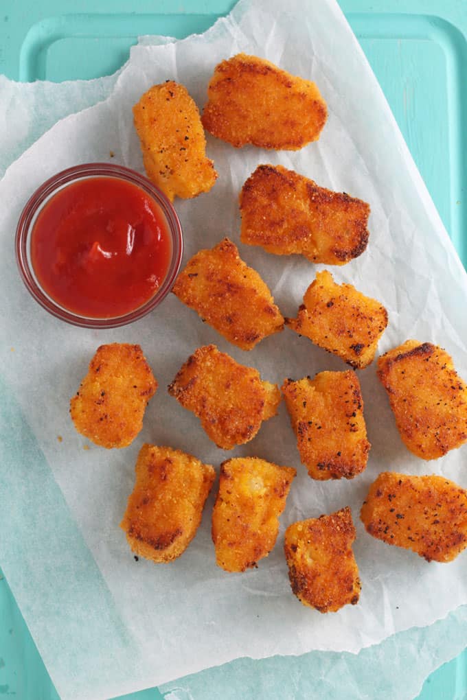 potato & butternut squash tots with tomato sauce