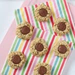 These delicious little thumbprint cookies are made with just four ingredients and make the perfect sweet snack for toddlers or older kids who are gluten and dairy free.