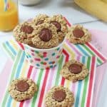 These delicious little thumbprint cookies are made with just four ingredients and make the perfect sweet snack for toddlers or older kids who are gluten and dairy free.