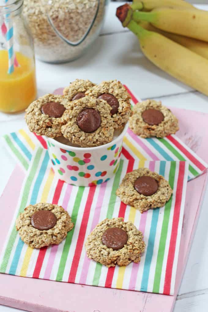 chocolate oat thumbprint cookies