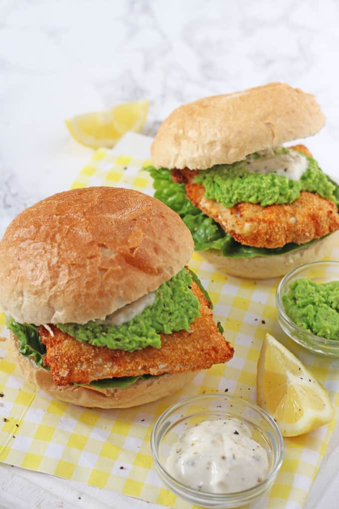 Comfort food can still be healthy! These super tasty Fish Finger Sandwiches are lightly coated in breadcrumbs and then air fried for a crunchy coating!