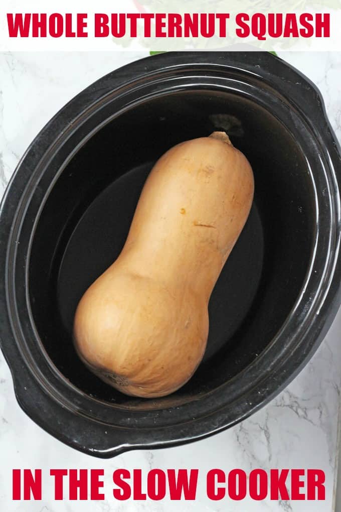 Did you know that you can cook a whole butternut squash in the slow cooker or crockpot? Super simple and it saves all that hassle trying to cut it raw!