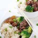 A super simple and delicious Beef and Broccoli recipe. This is so easy to make, simply chuck all the ingredients into the slow cooker or crockpot and leave it to cook all day.