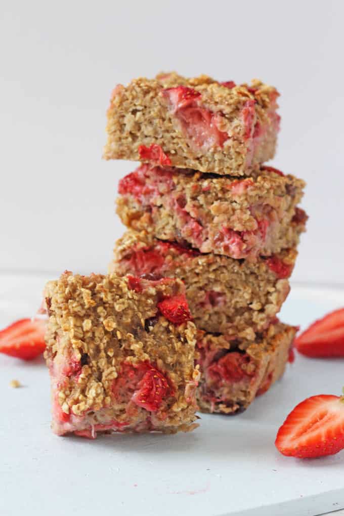 close up of the breakfast bars stacked up