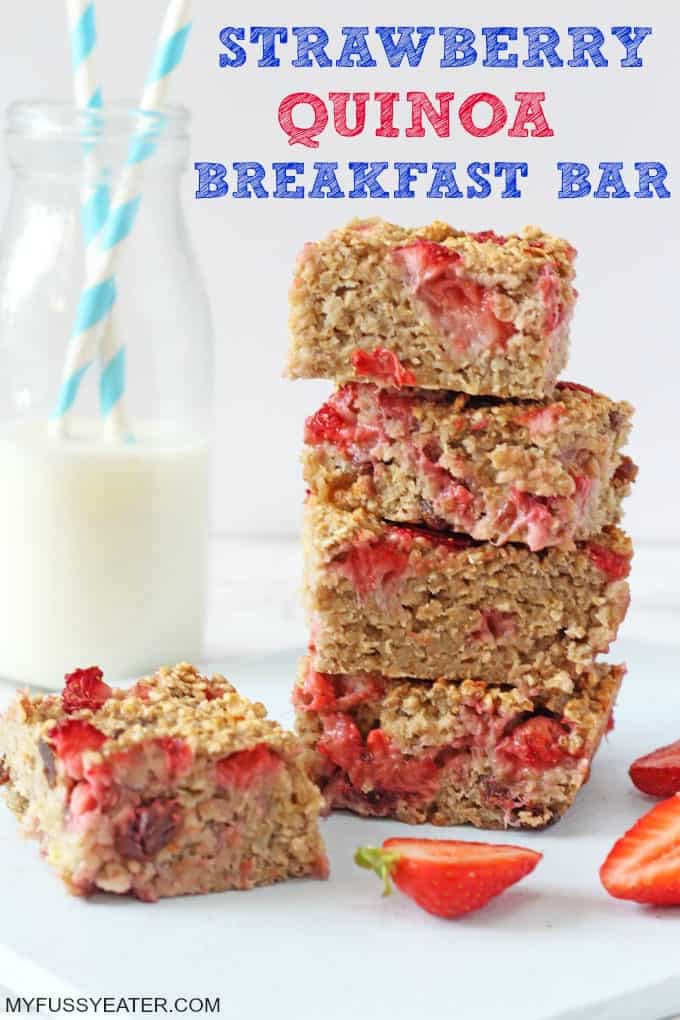 strawberry quinoa breakfast bar pinterest pin