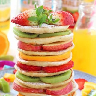 Delicious fruit pancakes perfect to make with the kids this Pancake Tuesday!