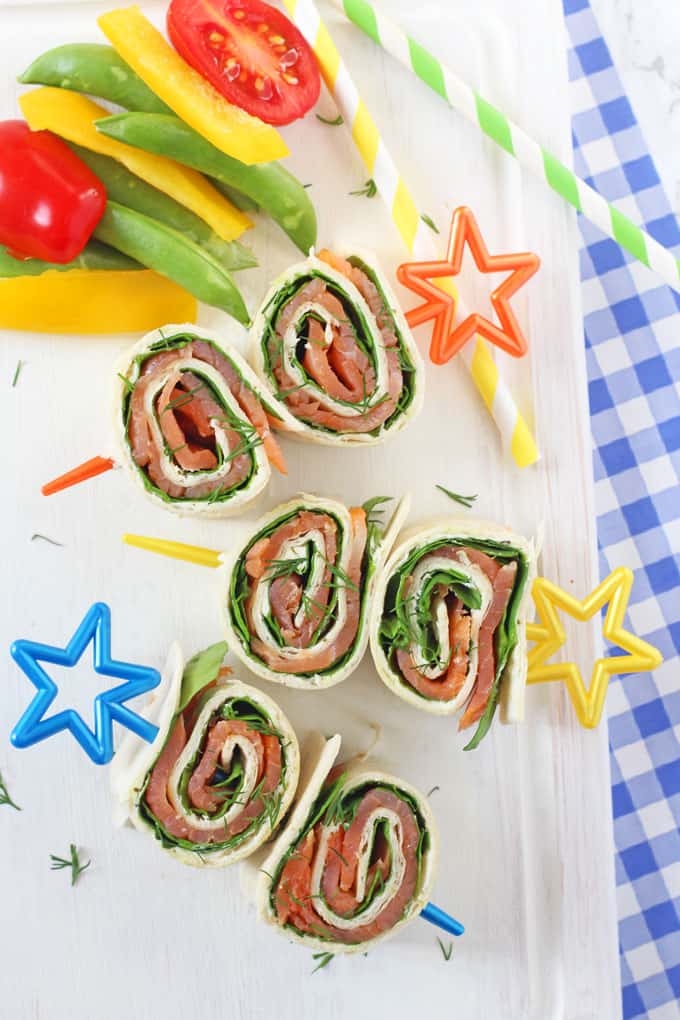 Salmon, Cream Cheese & Spinach Pinwheels