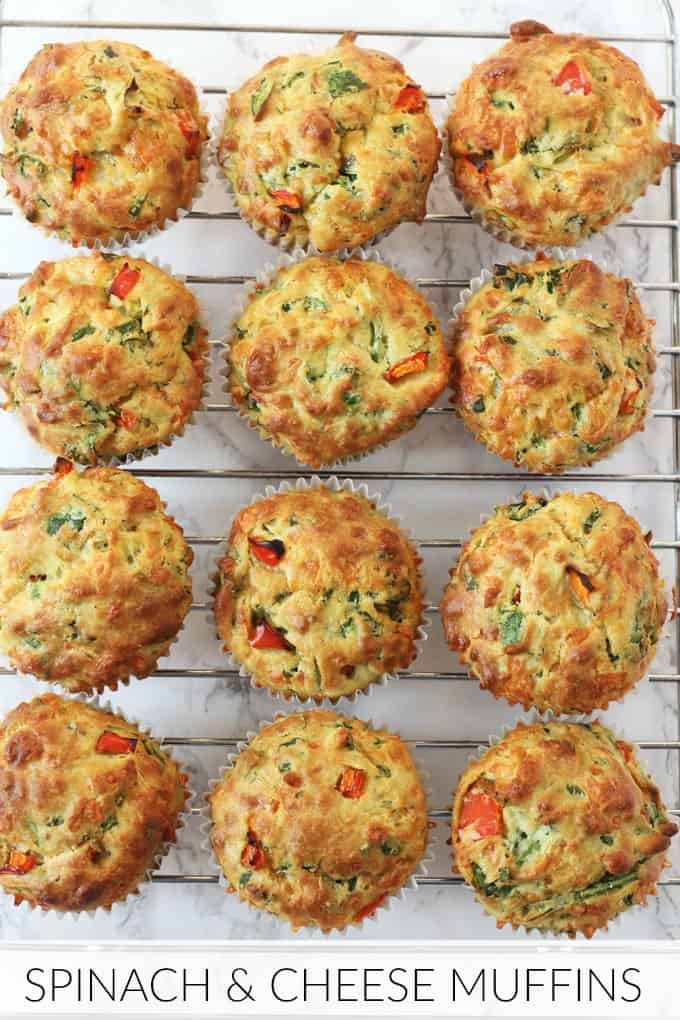 Spinach & Cheese Savoury Lunchbox Muffins