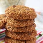 A healthier version of my kids' favourite snack; Chocolate Chip Cookies! Made with wholemeal flour, oats and reduced sugar.